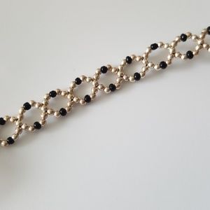 Sterling Silver Onyx Beaded Choker